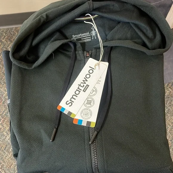 NWT Smartwool Women's Uptempo Full-Zip Hoodie Black Sz Small Merino Wool Blend - Picture 5 of 5